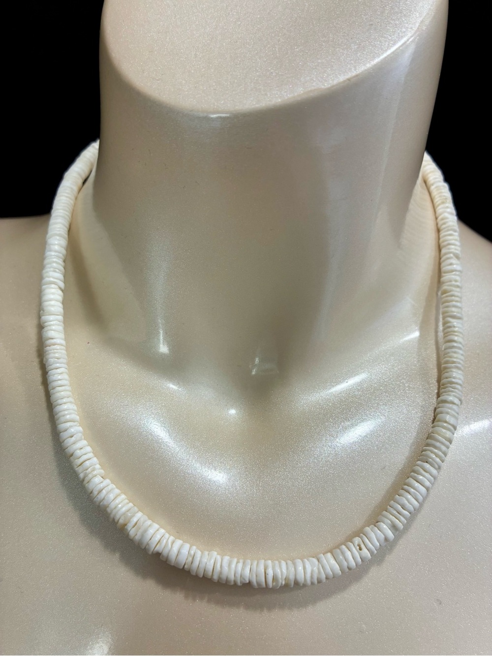 White Shell Heishi Style Beaded Necklace - Elegant Beach-Boho Inspired Jewelry